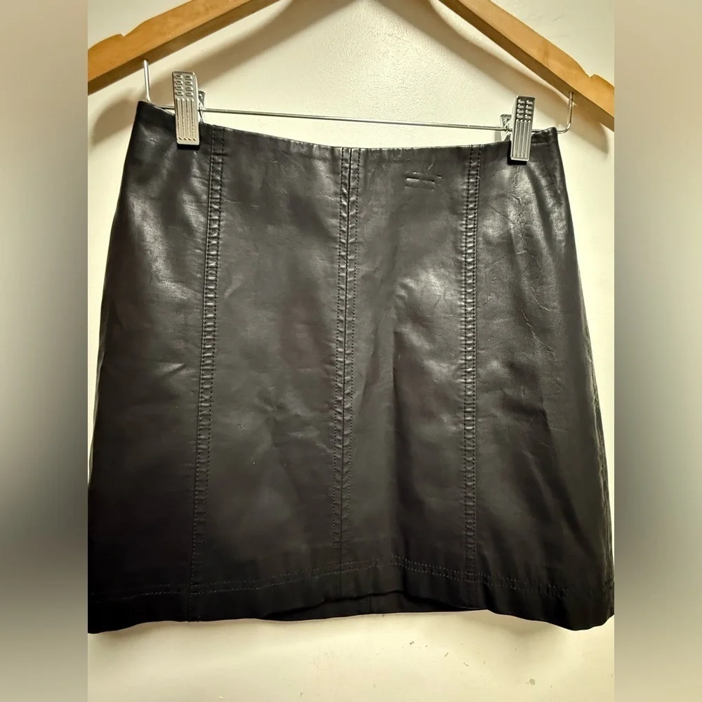 Free People Modern Femme Faux Leather Mini Skirt Size 2